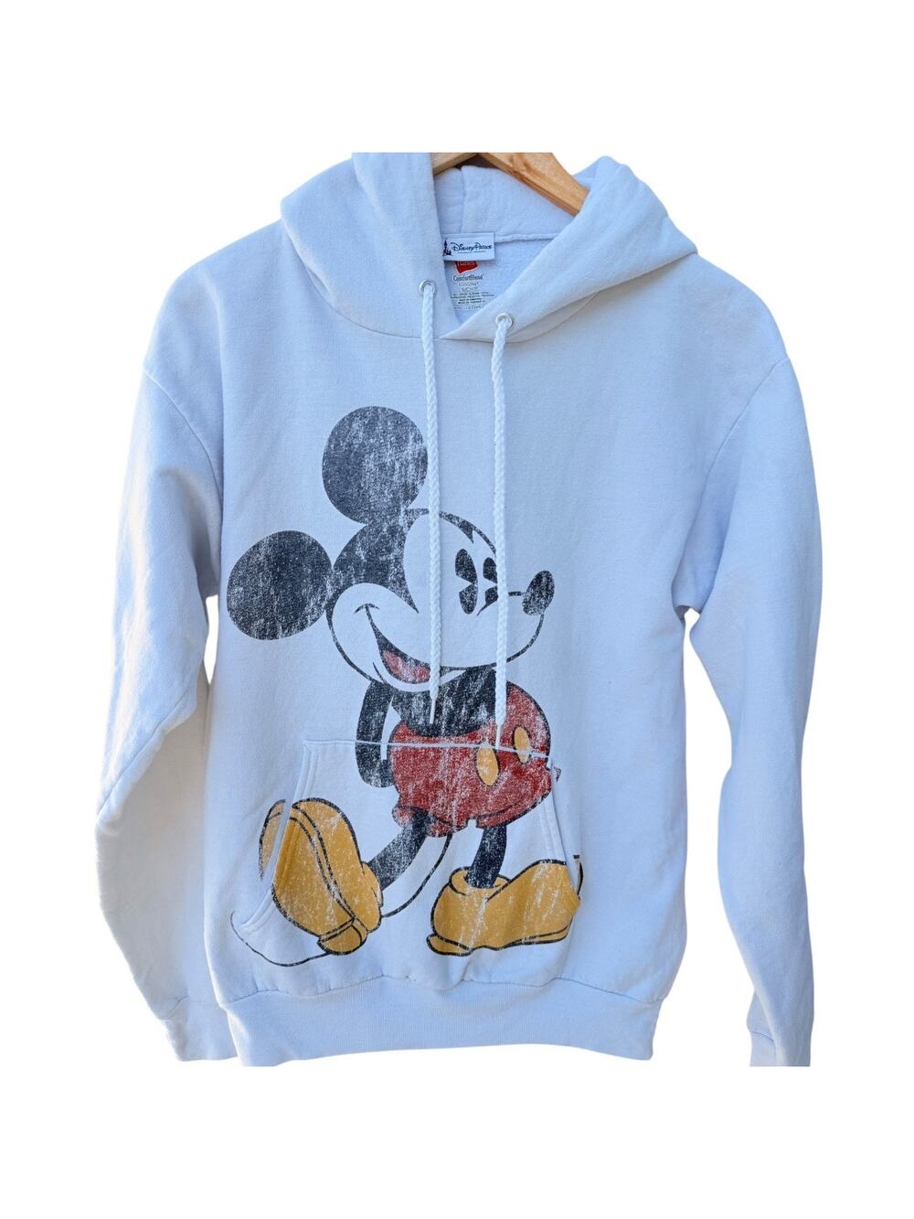 Disney Parks Mickey Mouse Hoodie Unisex Small White Graphic Pullover